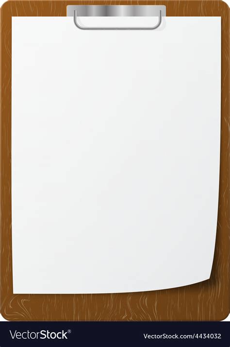 Blank White Page Clip Royalty Free Vector Image