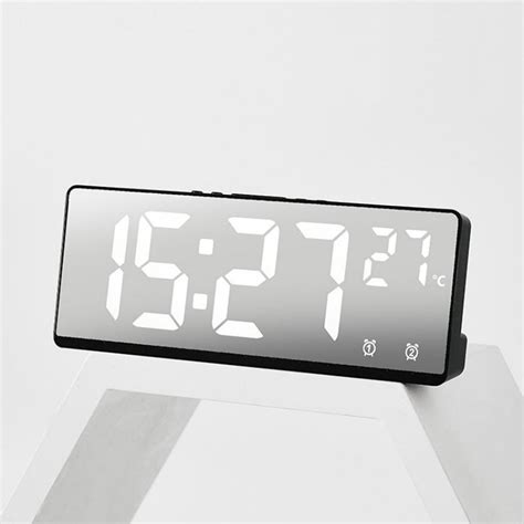 Cheap Voice Control Mirror Alarm Clock Digital Temperature Dual Alarm