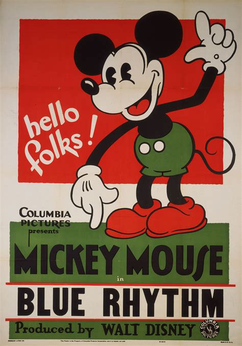 Blue Rhythm 1931 Mickey Mouse Vintage Cartoon Disney Posters