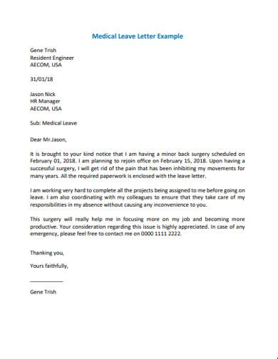Leave Of Absence Letter Examples For Your Needs Letter Template