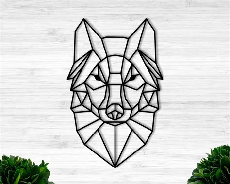 Geometric Wolf Hanging Wall Art Wolf Wall Decor Wolf Head Wolf