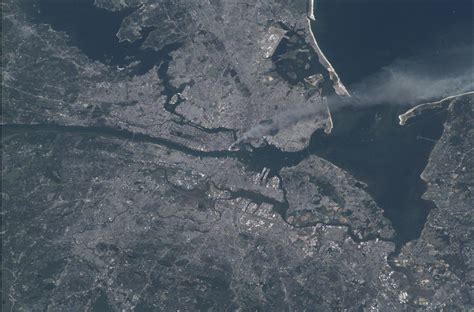 Astronauts Photo Of Smoke Over Lower Manhattan On Sept 11 2001 The