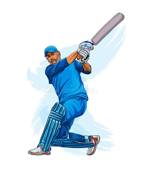 Cricketer Drawing Stock Illustrations 356 Cricketer Drawing Stock