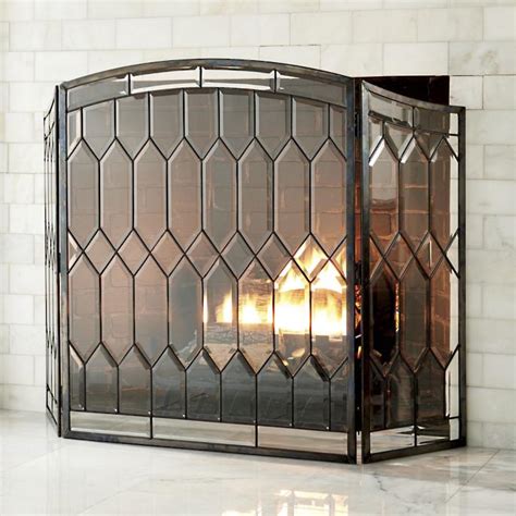 Beveled Leaded Glass Fireplace Screen Fireplace Guide By Linda