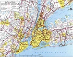 New York and Vicinity roads map free large scale highways detailed