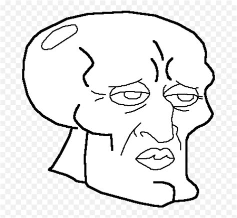 Pixilart Handsome Squidward Base By Iversen Squidward Black And White Transparent Png