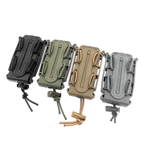 Molle Tactical Single Rifle Mag Pouch Open Top Bag For 9mm Cartridge