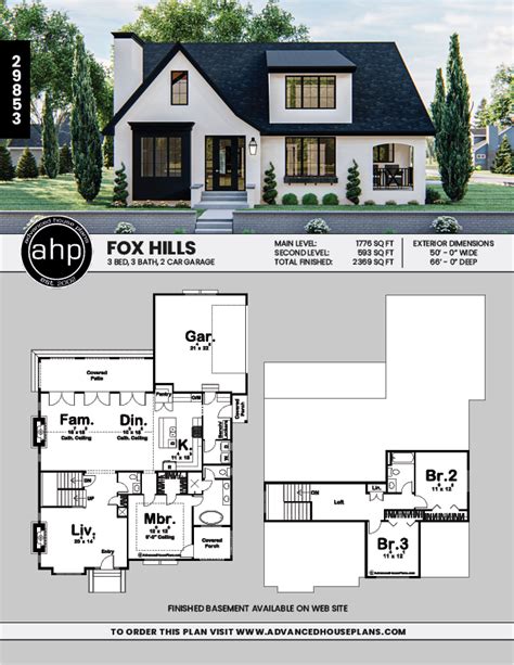 15 Story Modern Cottage Style Plan Fox Hills House Plans Farmhouse
