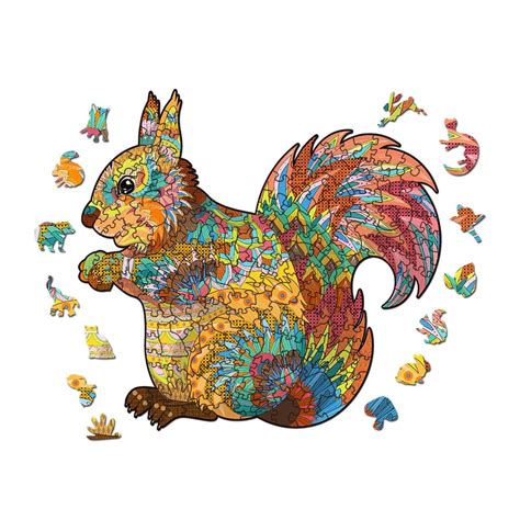 Squirrel Jigsaw Puzzle For Adults And Kids Squirrel Puzzle Etsy