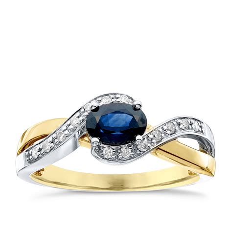 Ct Yellow Gold Sapphire And Diamond Ring Ernest Jones