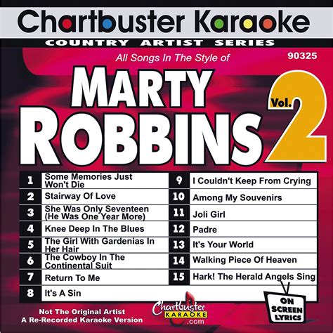chartbuster karaoke marty robbins volume 2 karaoke cd g woodwind and brasswind