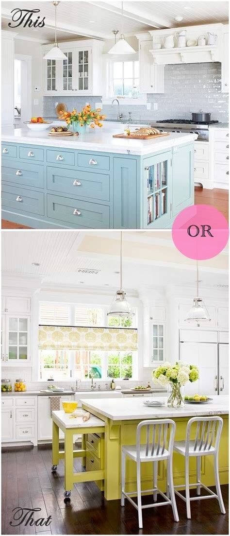 White kitchen cabinets with a different color island painted. island cabinets different color from wall cabinets ...