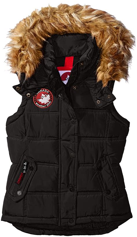 Buy Canada Weather Gear Little Girls Bubble Vest With Faux Fur Trimmed