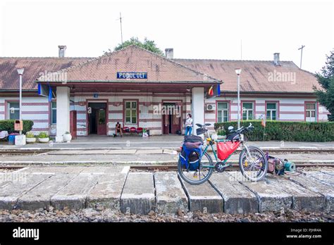 Tracker Bicycle On The Railway Station Platform Podu Olt Romania