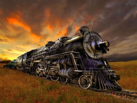 Beautiful Steam Train Art Hd Desktop Wallpaper Widescreen High