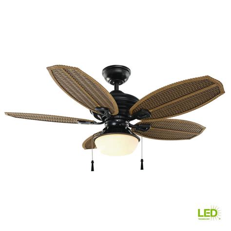 Led indoor/outdoor weathered bronze ceiling fan with light kit. Home Decorators Collection Grayton 54 in. LED Indoor ...