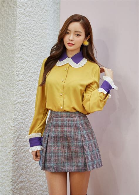 skullock pleated check mini skirt cute asian fashion fashion dresss asian outfits