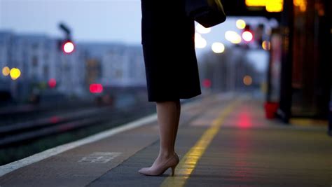Businesswoman On Platform Waiting For Stock Footage Video 100 Royalty
