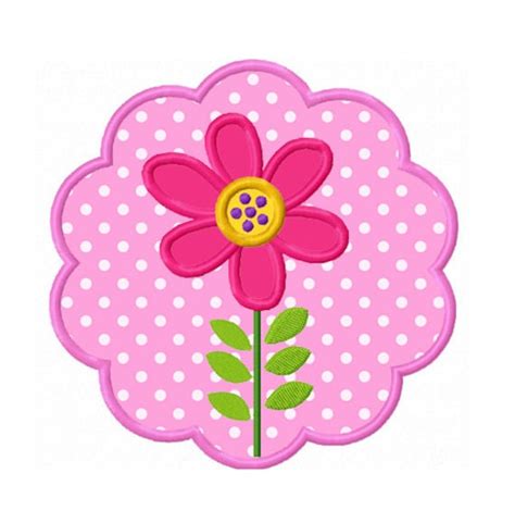 Flower 01 Applique Machine Embroidery Design No0148 Etsy