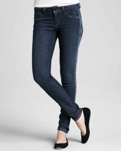 Sold Design Lab Womens Soho Super Skinny Tuxedo Embroidered Denim Jeans