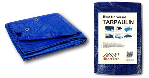 Buy Hippertech 4m X 46m 13ft X 15ft Blue Waterproof Tarpaulin Tarp Sheet Cover 60 Gsm