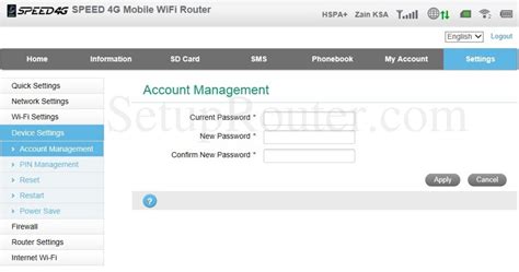 Biasanya password bawaan router indihome yaitu… ZTE MF90 Screenshot AccountManagement