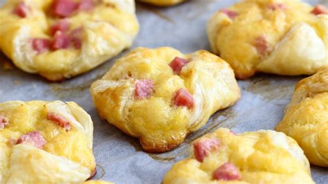 Ham And Cheese Puff Pastry Pockets Only 4 Ingredients Youtube