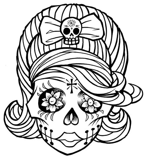 Sugar Skull Coloring Page Coloring Home