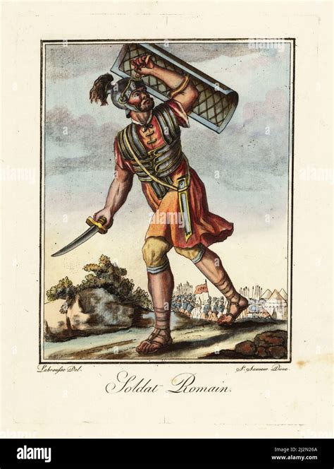 Roman Soldier With Scutum And Gladius Ancient Rome He Wears A Galea