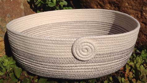 Coiled Clothesline Rope Bowl Wide And Shallow By Andrea Rope Basket