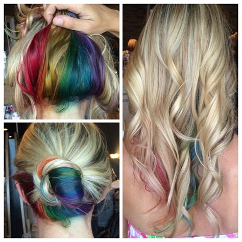Rainbow Hair Peekaboo Peinados Estilos De Cabello Peinado Y Maquillaje