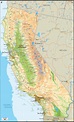 Physical Map of California - Ezilon Maps