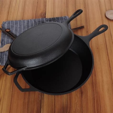 Heavy Raw Cast Iron Dual Purpose Saucepan Soup Pot Thickened Frying Pan