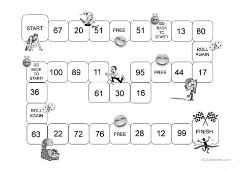 Numbers Board Game Worksheet Free Esl Projectable Worksheets Made By