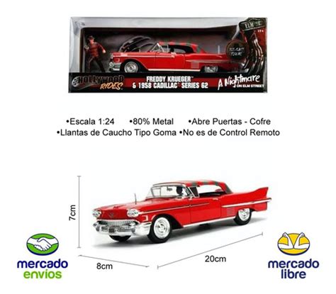 Cadillac Rojo Serie 62 W Freddy Krueger Pesadilla Jada 124 Envío Gratis