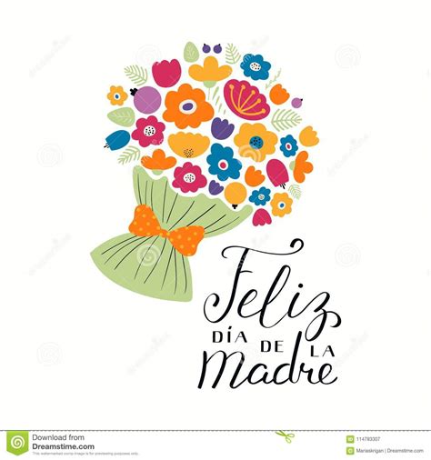 You can find lots of fun ideas for pretty cards online. Hand Written Mothers Day Quote In Spanish Stock Vector ...