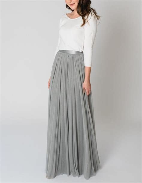 Constant Love® Grey Long Tulle Skirt Wedding Skirt Etsy Tulle