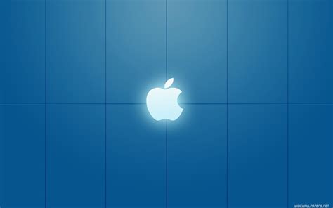 Apple Logo Glowing Apple Inc Logo Blue Background Hd Wallpaper