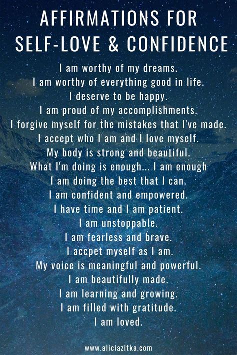 Daily Affirmations For Self Love And Confidence Daily Positive