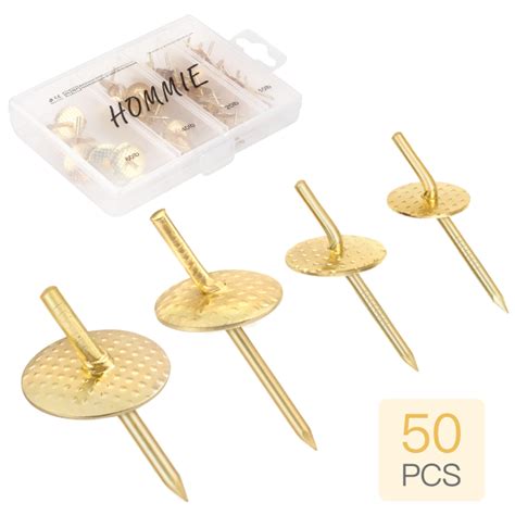 Hommie 50pcs Picture Hangers With Different Sizes Iron Alloy Nail