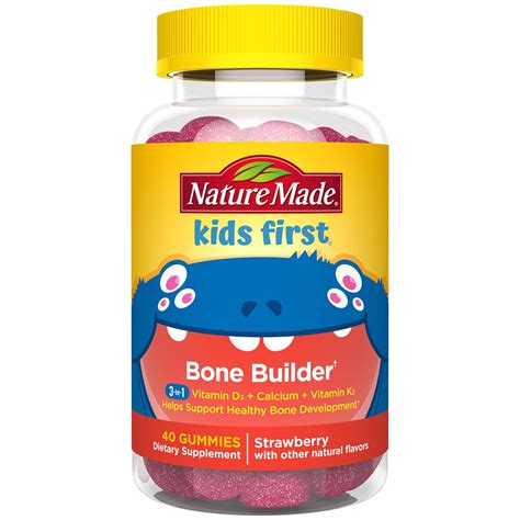 Nature Made Kids First Bone Builder With Calcium 200 Mg Vitamin D3 350