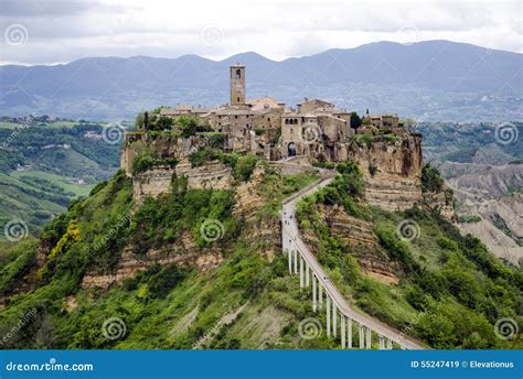 Civita Di Bagnoregio Italy Panorama Stock Image Image Of House