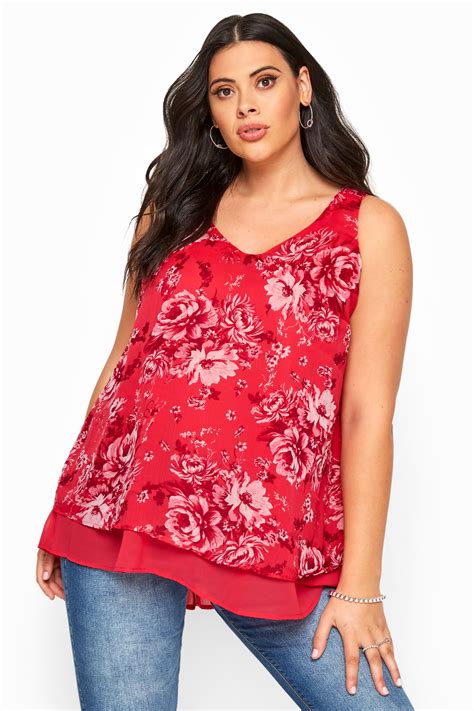 Pink Floral Double Layer Chiffon Top Yours Clothing
