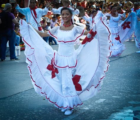 The Cumbia Dancer Carnival In Colombia Colombian People Folkloric Dress Romantic Dance