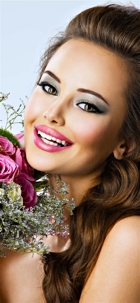 Women Model Lipstick Smile 1080x2340 Phone Hd Wallpaper