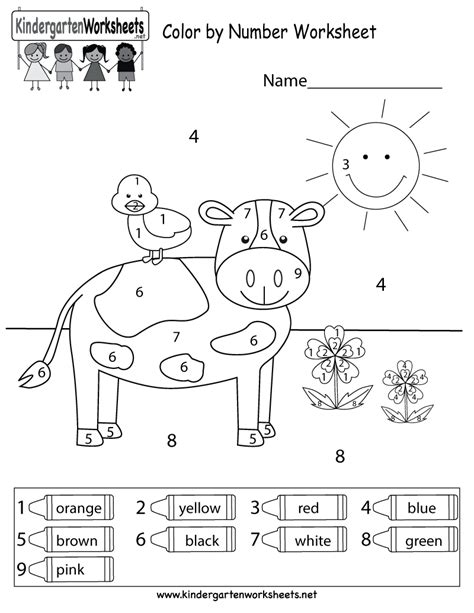 Numbers And Colors Worksheet