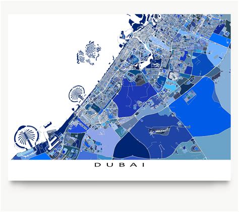 Dubai Map Print Dubai Poster United Arab Emirates City Maps