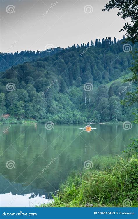 Landscape View Of Karagol Black Lake In Savsatartvinturkey Stock