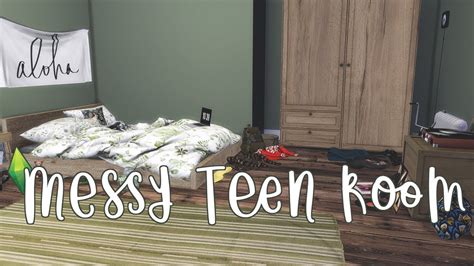 Messy Teen Room The Sims 4 Speed Build Cc Links Youtube