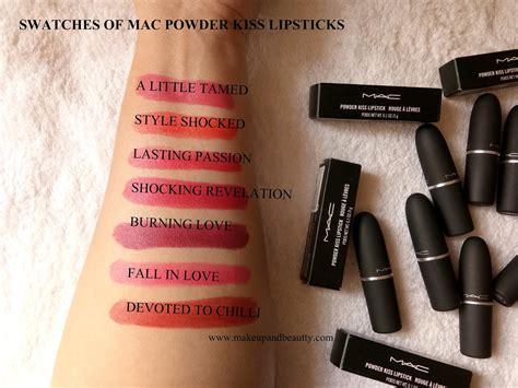 Makeup And Beauty Review And Swatches Of Mac Powder Kiss Lipsticks
